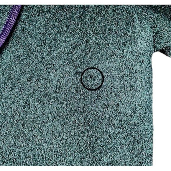 Vtg BellePointe Boiled Wool Cardigan Jacket XL Green Gold Buttons Navy Trim Prep - Picture 12 of 12